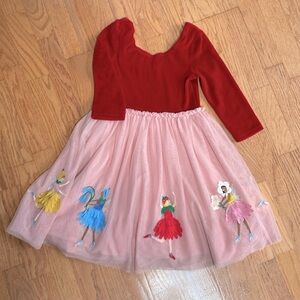 Mini Boden Scarlet and Blush Formal Dress